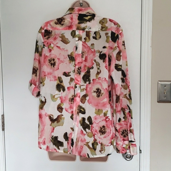 NWT Jones New York Signature Pink Conch Floral Top Size XL - Picture 3 of 11